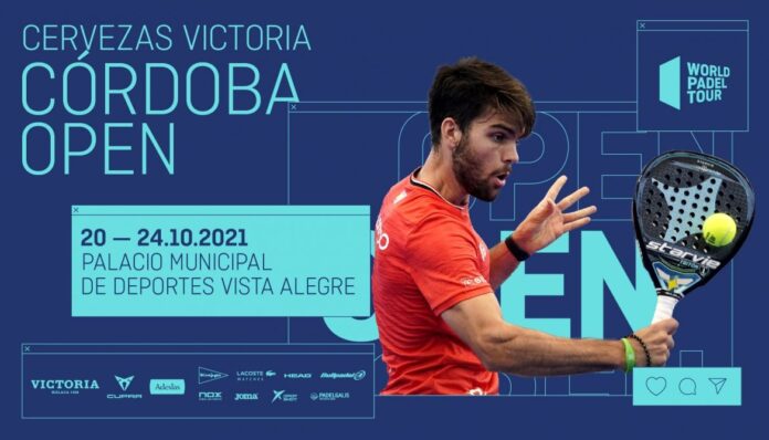 Cartel del Córdoba Open 2021 en el Palacio de los Deportes Vista Alegre