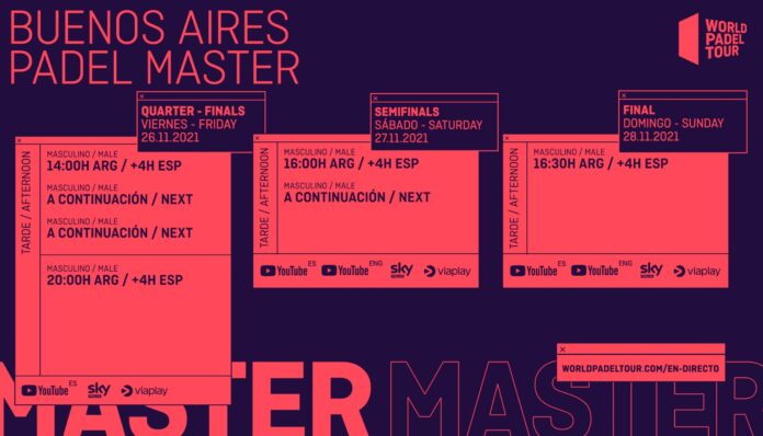 Horarios y streaming del Buenos Aires Pádel Master