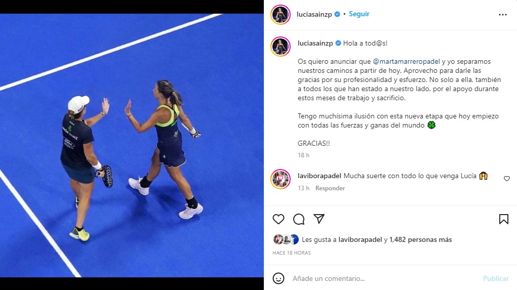 Marta Marrero y Lucía Sainz separan sus caminos