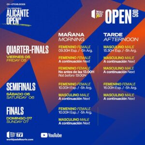 Horario y donde ver el Open de Alicante