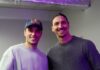 Zlatan junto a Ale Galán en Milán tras su partido.