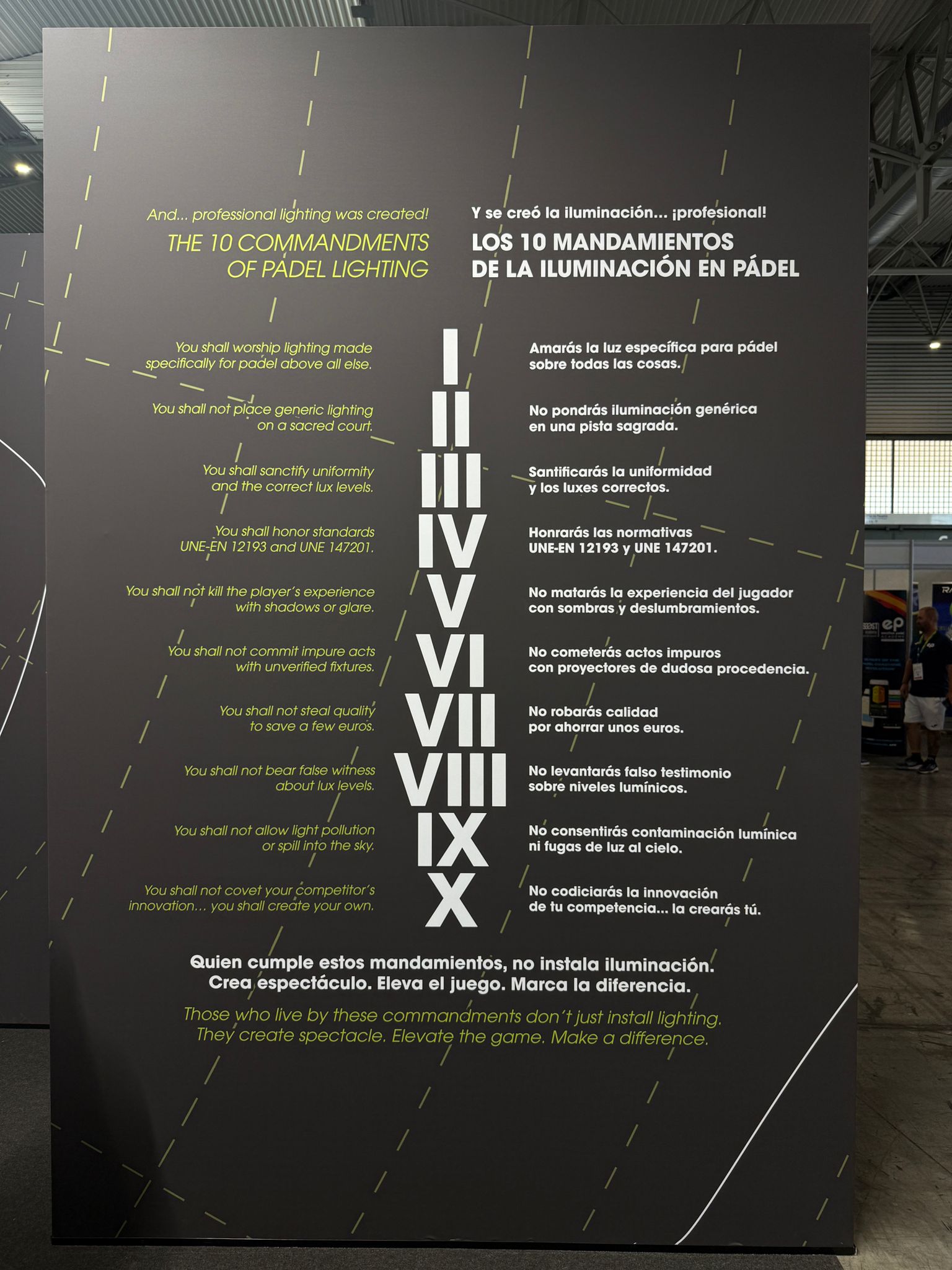 Led Projects revoluciona la iluminación para pistas de pádel en el Padel World Summit 2025 3 1O MANDAMIENTOS DE LA ILUMINACION EN EL PADEL