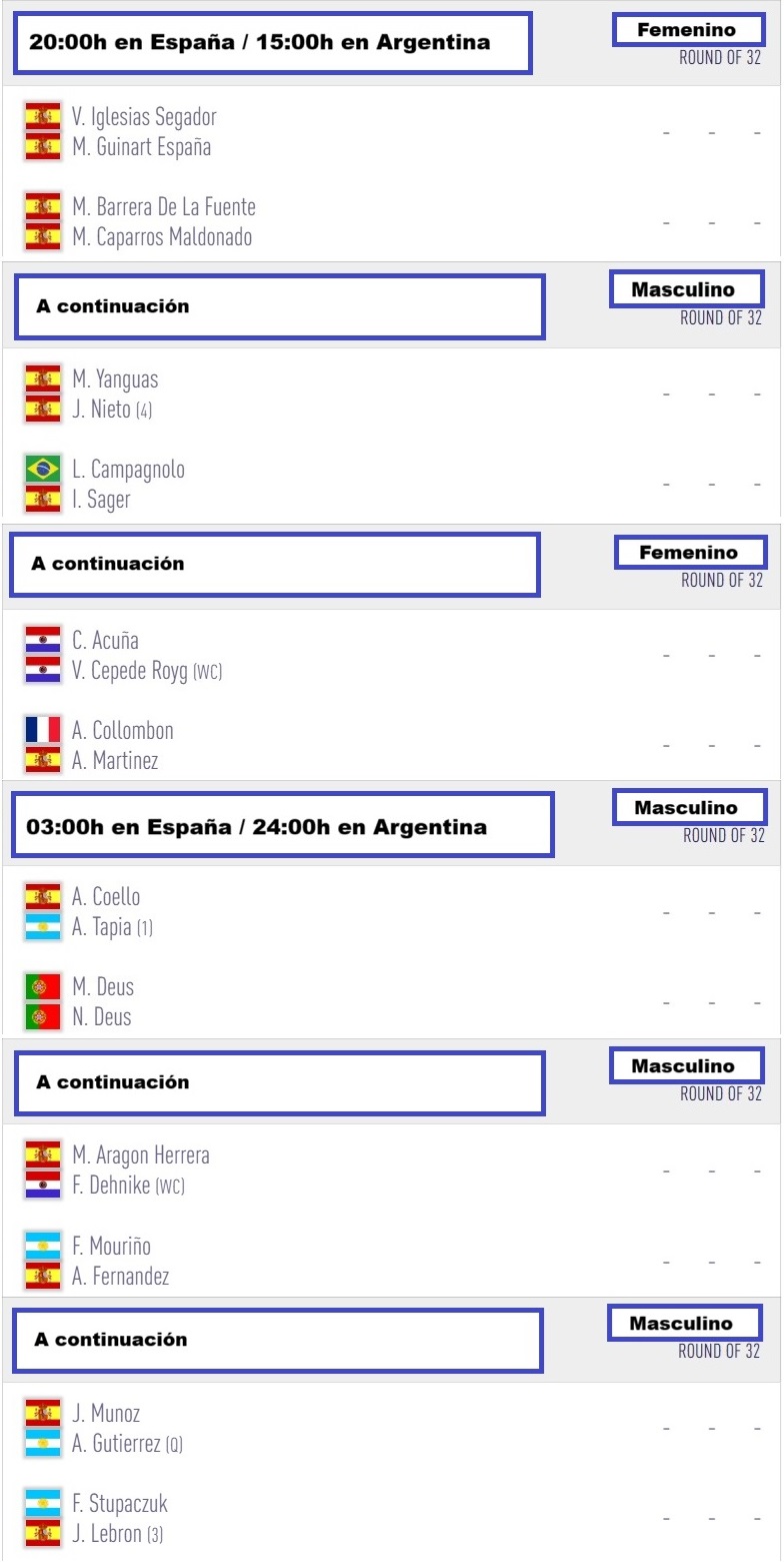 Horario, dónde ver y apostar en el Asunción P2 1 horario ver apostar Premier padel asunción p2