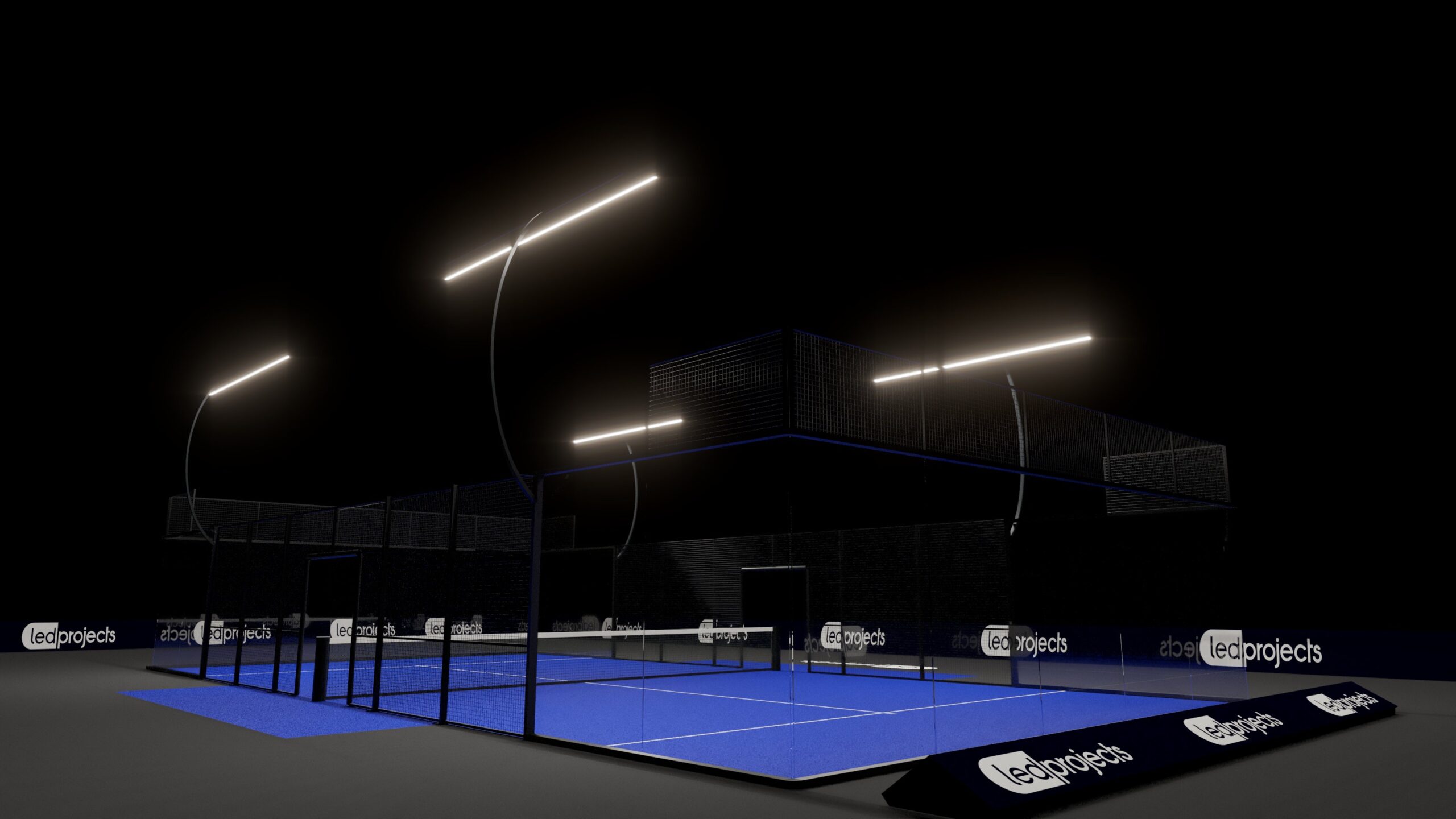 Led Projects revoluciona la iluminación para pistas de pádel en el Padel World Summit 2025 2 RENDER LINE LED PROJECTS