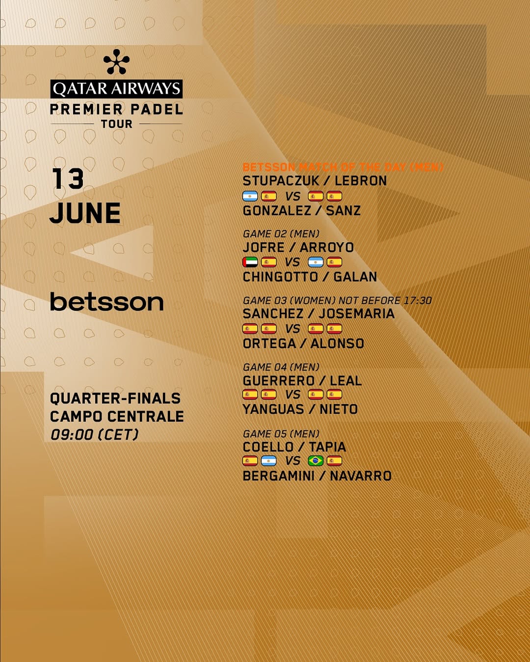 Horario, dónde ver y apostar en el Italy Major Premier Padel 1 horario