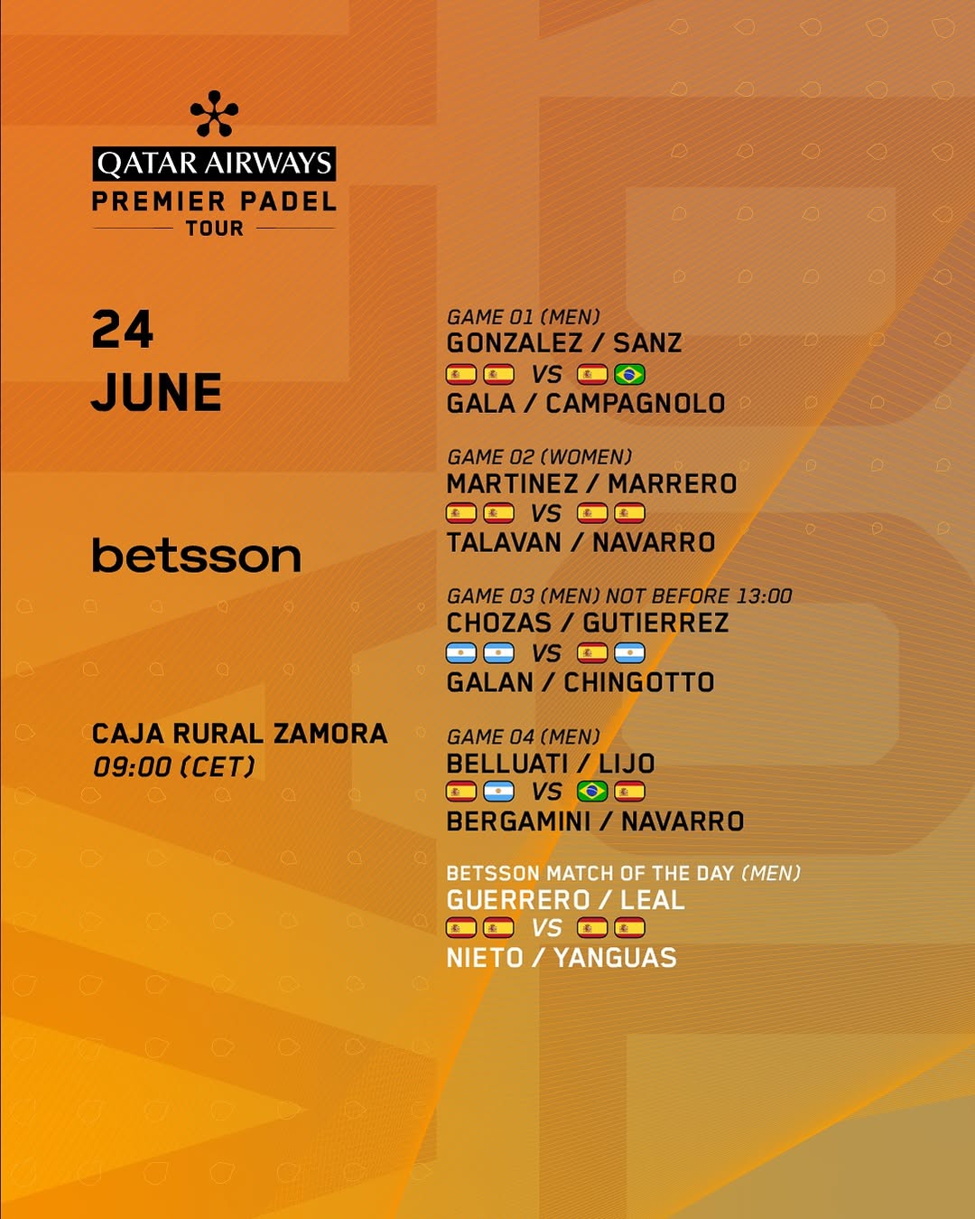 Horario, dónde ver y apostar en el Valladolid Premier Padel P2 1 horario