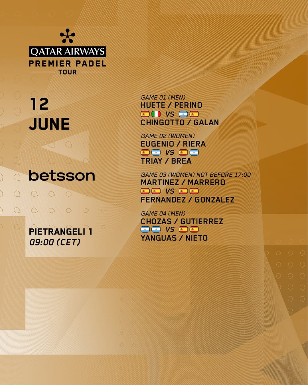 Horario, dónde ver y apostar en el Italy Major Premier Padel 2 horario