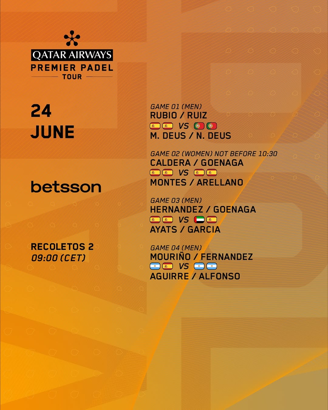 Horario, dónde ver y apostar en el Valladolid Premier Padel P2 2 horario