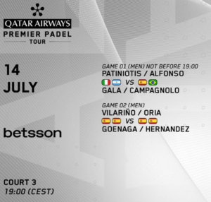 Horario, dónde ver y apostar en el Malaga Premier Padel P1 3