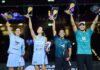 Foto de los campeones del Premier Padel Germany P2 levantando sus trofeos