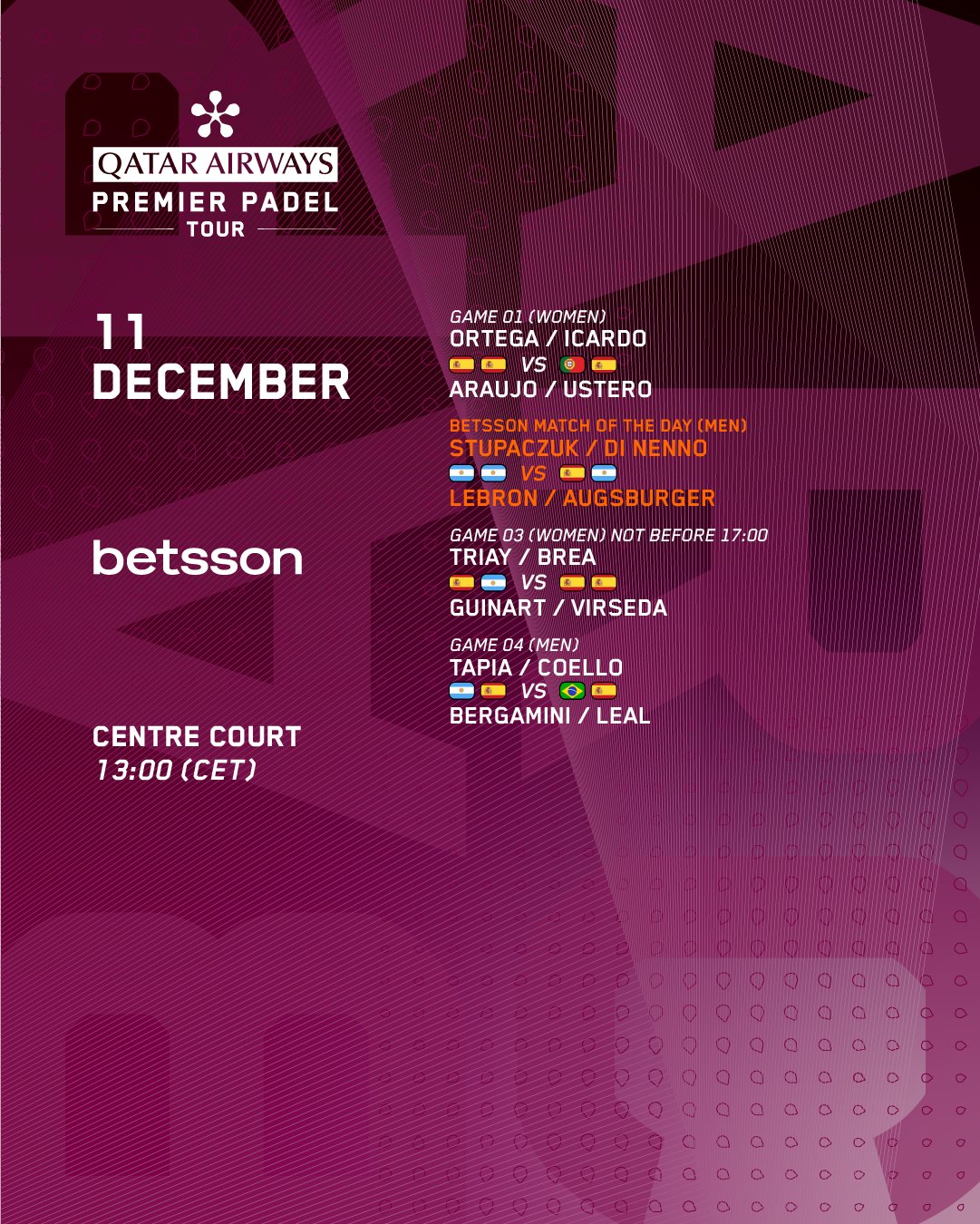 Horario, dónde ver y apostar en las Premier Padel Barcelona Finals 1