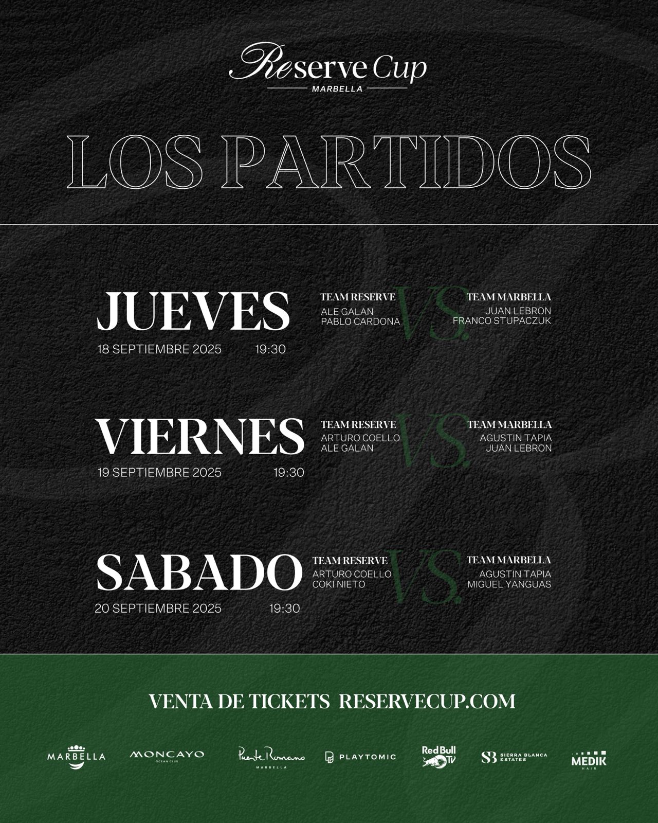 PARTIDOS FIJOS RESERVE CUP