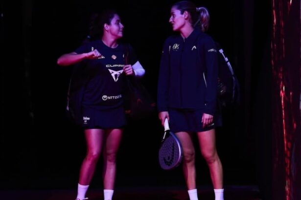 Ari Sánchez y Paula Josemaría en las Premier Padel Finals. @asanchezfallada