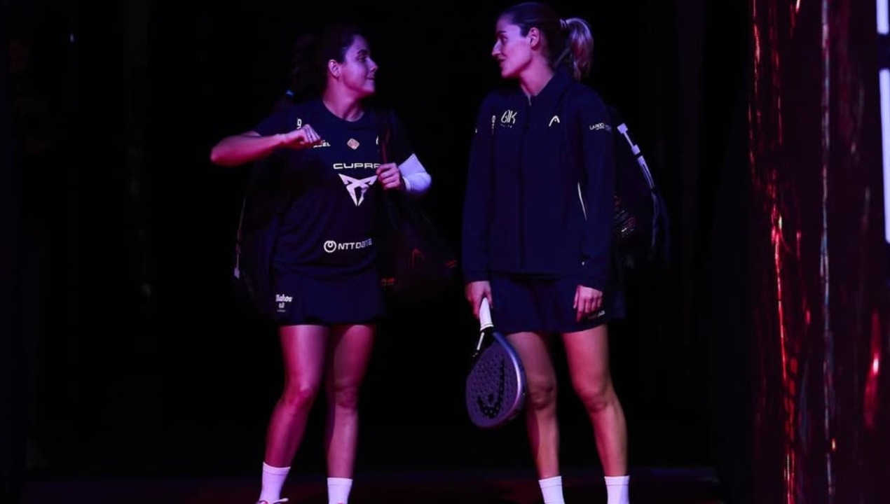 Ari Sánchez y Paula Josemaría en las Premier Padel Finals. @asanchezfallada
