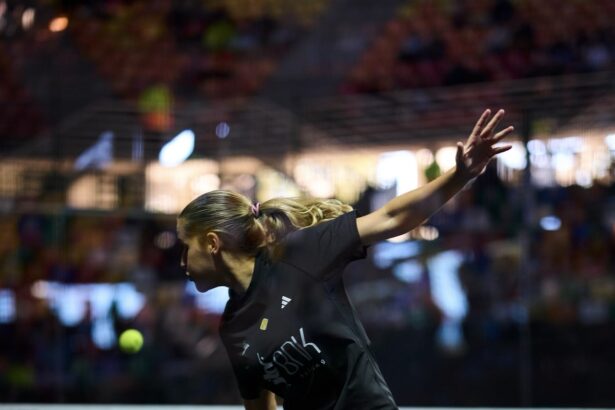Ari Sánchez durante su partido de cuartos de final