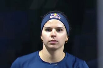 Delfi Brea vistiendo con Red Bull en el Buenos Aires P1