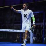 Maxi Arce durante el partido de cuartos de final VS Chingotto y Galán