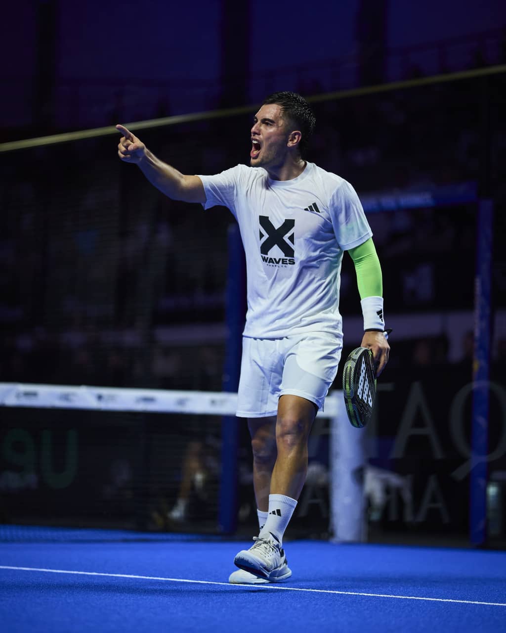 Maxi Arce durante el partido de cuartos de final VS Chingotto y Galán
