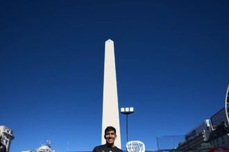 Pista de pádel en el obelisco de Argentina