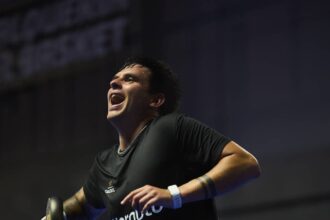 Javi Leal contento despues de conseguir un resultado positivo en el Valencia P1 / PremierPadel