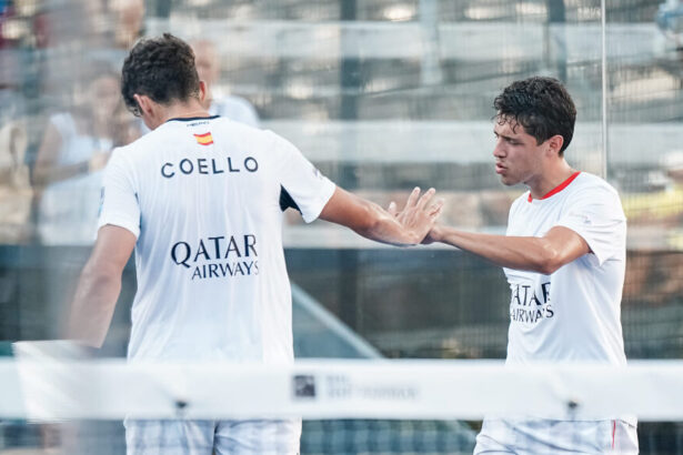 Coello y Tapia celebrando su resultado en las semifinales del Valladolid P2