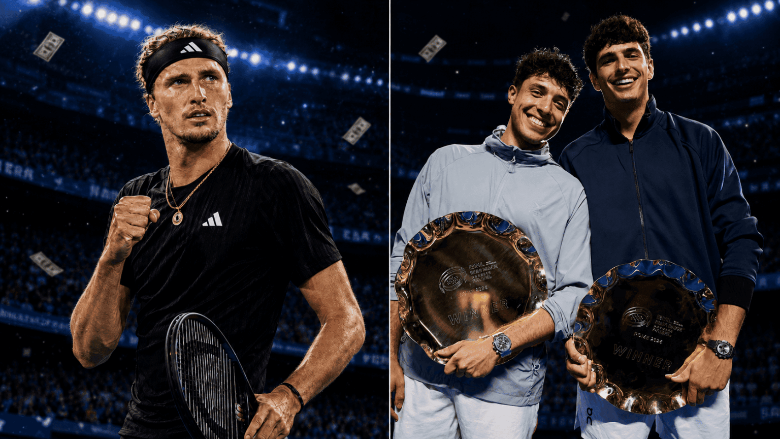 La comparativa del dinero ganado entre Tapia y Coello con Zverev