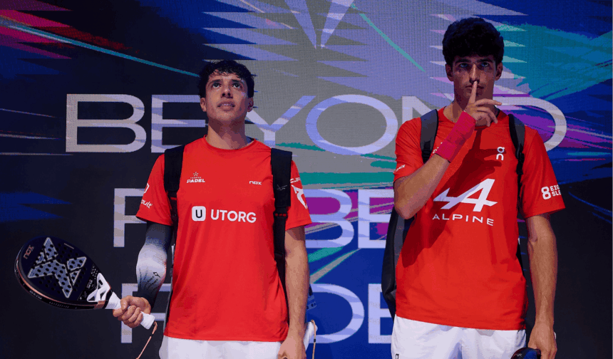 Coello y Tapia antes de jugar la final del Málaga P1.