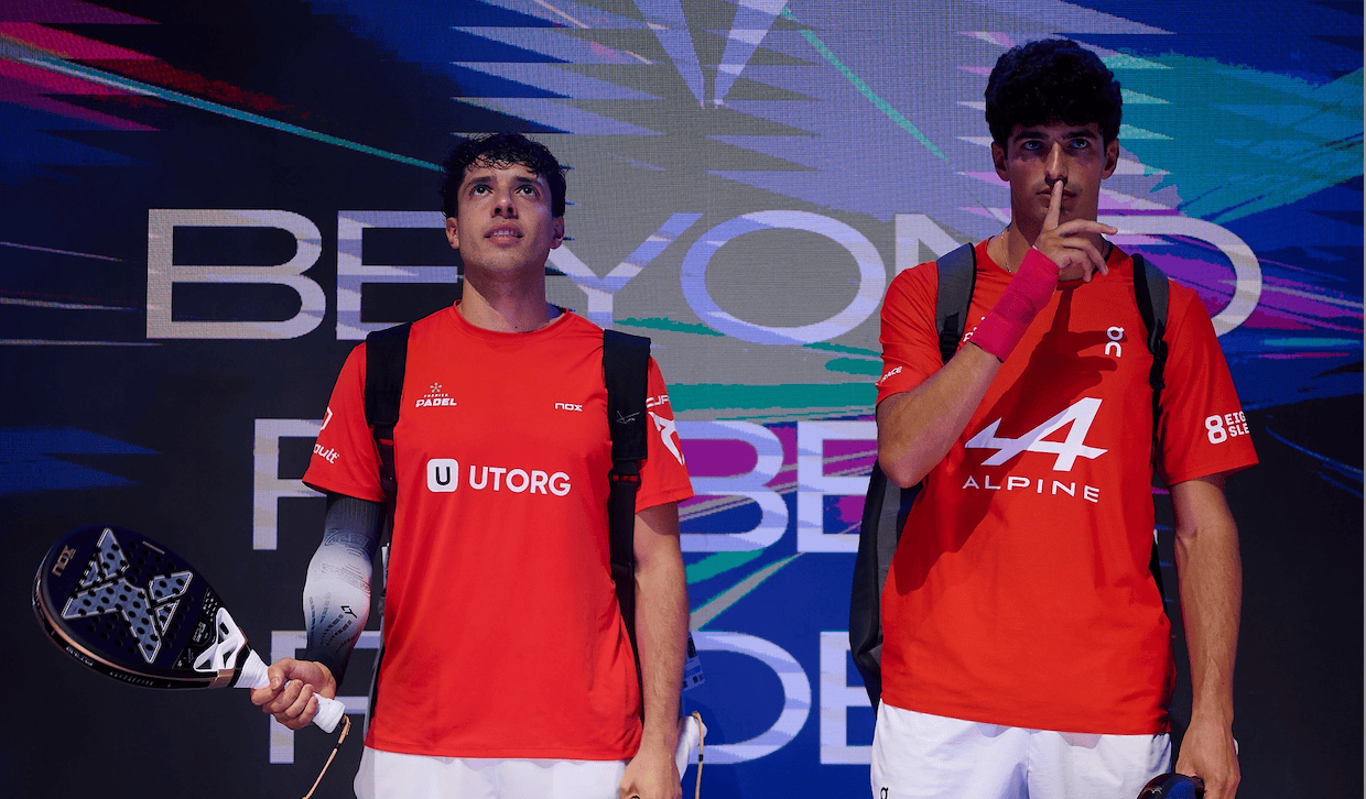 Coello y Tapia antes de jugar la final del Málaga P1.