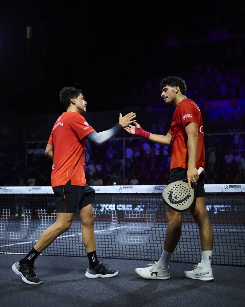 Coello y Tapia celebrando el pase a las finales del Bordeaux P2