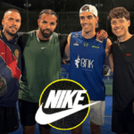 Tapia y Lebrón junto a Drake en el evento de Nike.