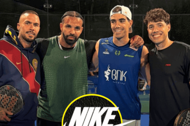 Tapia y Lebrón junto a Drake en el evento de Nike.