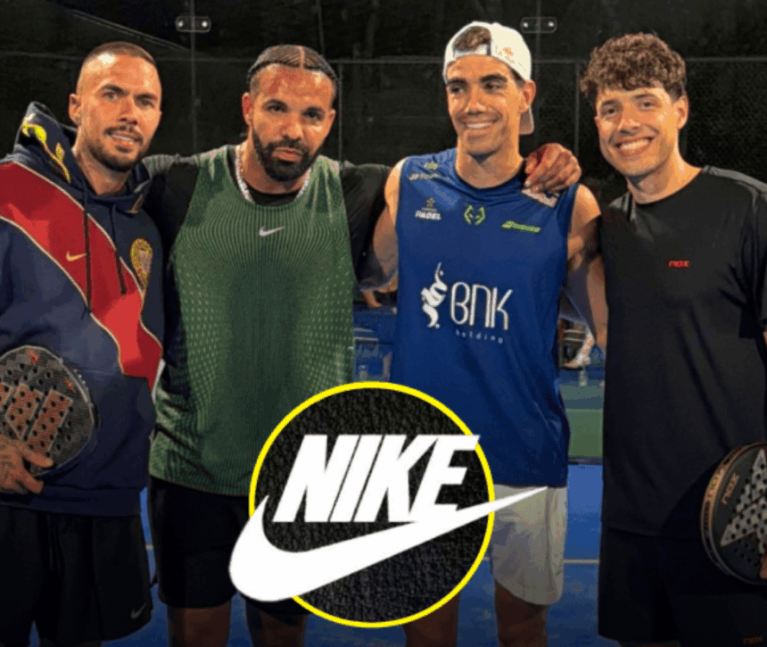 Tapia y Lebrón junto a Drake en el evento de Nike.