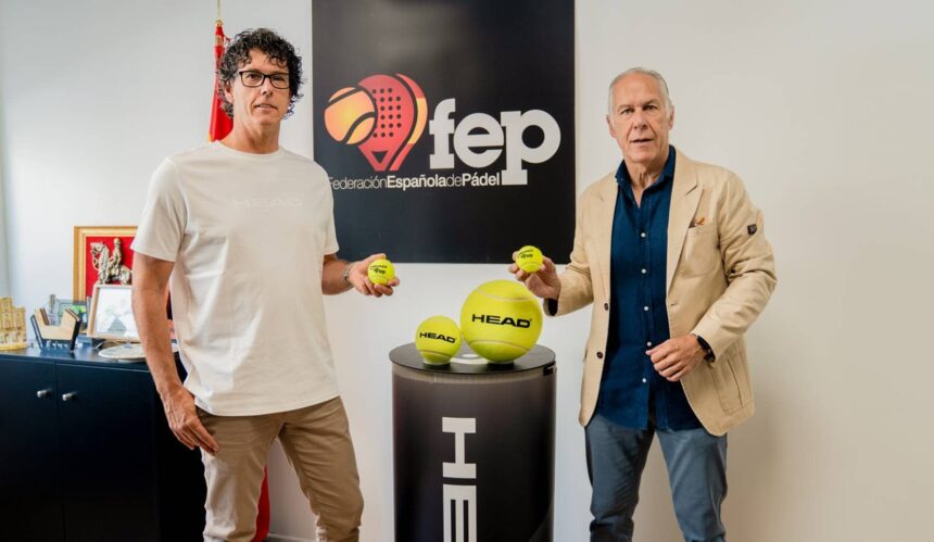 Ricky Brigolle, Category Manager de Racquetsports en HEAD Spain y Javier Rodríguez Piris, presidente de la Federación Española de Pádel.