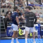 Thomas Leygue y Jesus Moya durante el partido